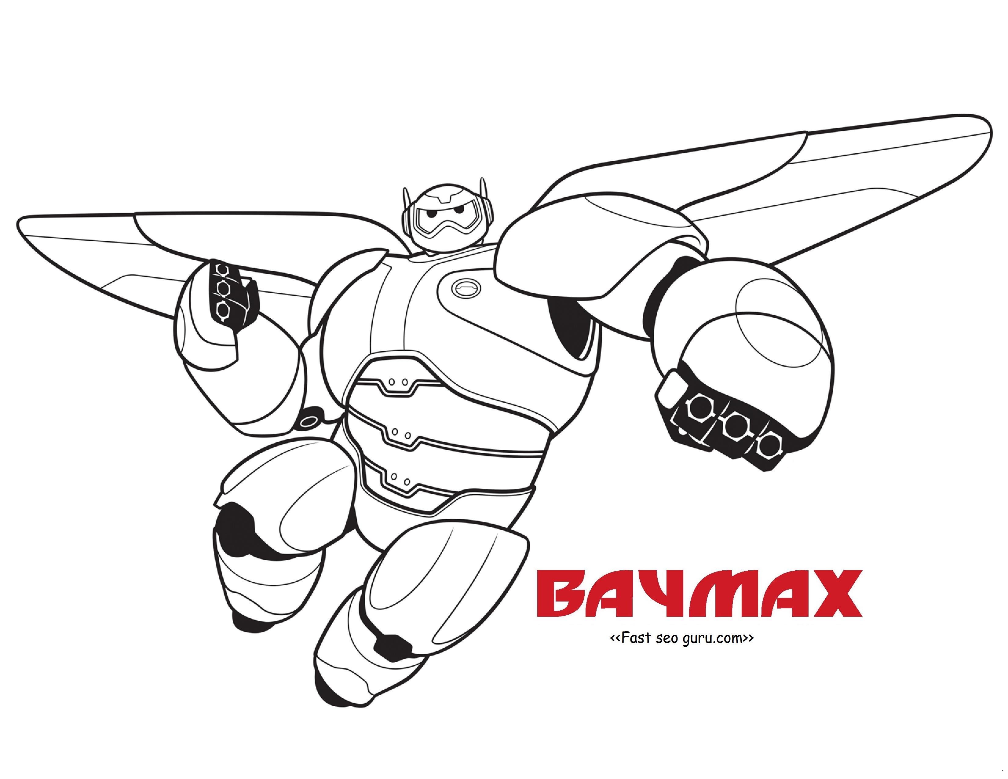 Printable big hero 6 baymax coloring pages